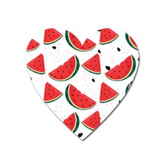 Watermelon Seamless Pattern Heart Magnet by Jancukart