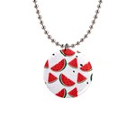 Watermelon Seamless Pattern 1  Button Necklace Front