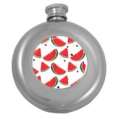 Watermelon Seamless Pattern Round Hip Flask (5 Oz) by Jancukart