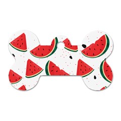 Watermelon Seamless Pattern Dog Tag Bone (two Sides)