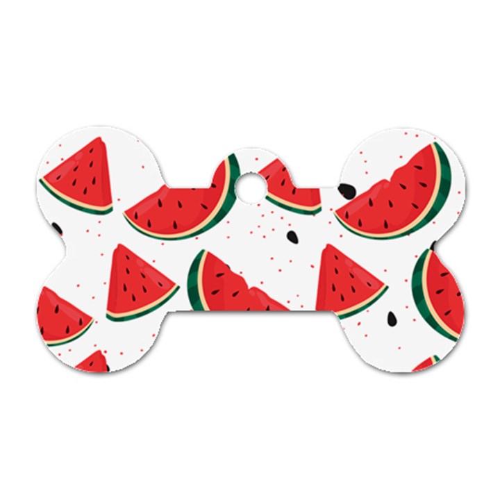 Watermelon Seamless Pattern Dog Tag Bone (Two Sides)