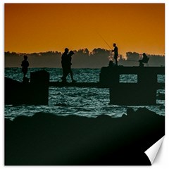 River Breakwater Sunset, Montevideo, Uruguay Canvas 20  X 20  by dflcprintsclothing