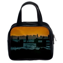 River Breakwater Sunset, Montevideo, Uruguay Classic Handbag (two Sides) by dflcprintsclothing