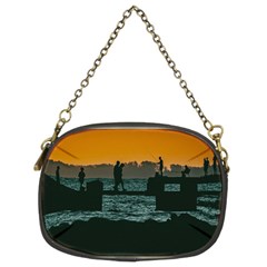 River Breakwater Sunset, Montevideo, Uruguay Chain Purse (two Sides) by dflcprintsclothing