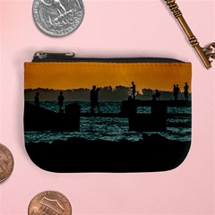 River Breakwater Sunset, Montevideo, Uruguay Mini Coin Purse by dflcprintsclothing