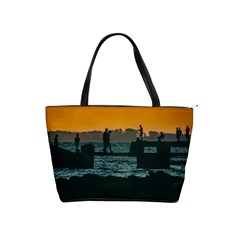 River Breakwater Sunset, Montevideo, Uruguay Classic Shoulder Handbag by dflcprintsclothing