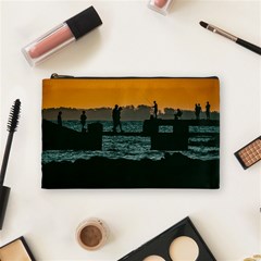 River Breakwater Sunset, Montevideo, Uruguay Cosmetic Bag (medium) by dflcprintsclothing