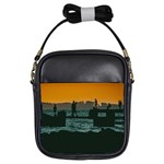 River Breakwater Sunset, Montevideo, Uruguay Girls Sling Bag Front