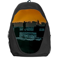 River Breakwater Sunset, Montevideo, Uruguay Backpack Bag