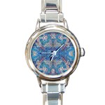 Marbling Blend Repeats Round Italian Charm Watch Front