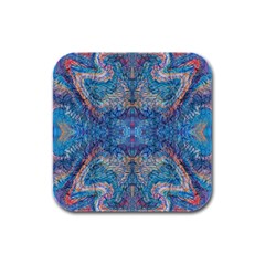 Marbling Blend Repeats Rubber Square Coaster (4 Pack) by kaleidomarblingart