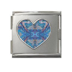 Marbling Blend Repeats Mega Link Heart Italian Charm (18mm)