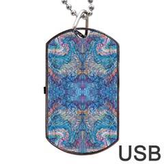 Marbling Blend Repeats Dog Tag Usb Flash (two Sides) by kaleidomarblingart