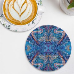 Marbling Blend Repeats Uv Print Round Tile Coaster by kaleidomarblingart