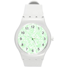 Clean Ornament Tribal Flowers  Round Plastic Sport Watch (m) by ConteMonfrey