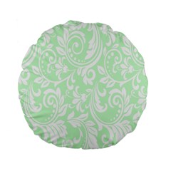 Clean Ornament Tribal Flowers  Standard 15  Premium Flano Round Cushions by ConteMonfrey