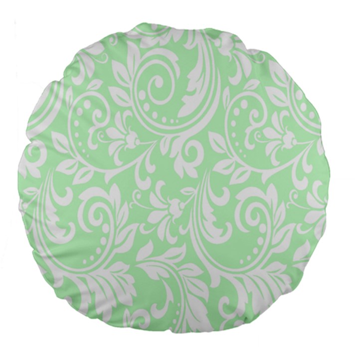 Clean Ornament Tribal Flowers  Large 18  Premium Flano Round Cushions