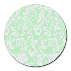 Clean Ornament Tribal Flowers  Round Mousepad by ConteMonfrey