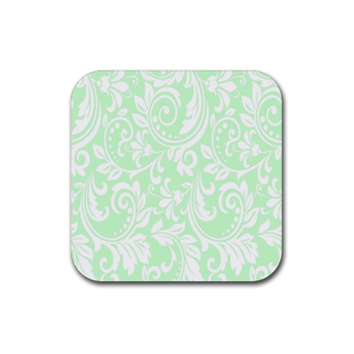 Clean Ornament Tribal Flowers  Rubber Coaster (Square)