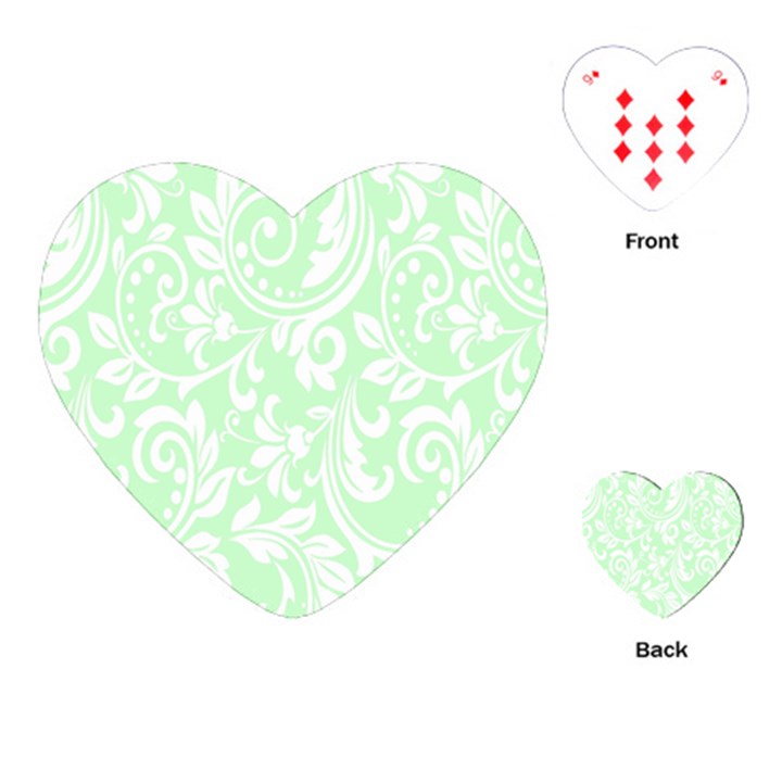 Clean Ornament Tribal Flowers  Playing Cards Single Design (Heart)