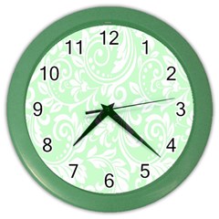 Clean Ornament Tribal Flowers  Color Wall Clock by ConteMonfrey