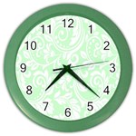 Clean Ornament Tribal Flowers  Color Wall Clock Front