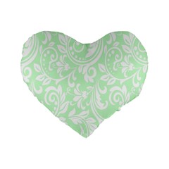 Clean Ornament Tribal Flowers  Standard 16  Premium Flano Heart Shape Cushions by ConteMonfrey