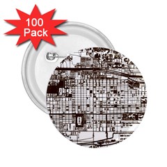 Antique Oriental Town Map  2 25  Buttons (100 Pack)  by ConteMonfrey