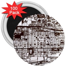 Antique Oriental Town Map  3  Magnets (100 Pack) by ConteMonfrey