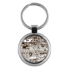 Antique Oriental Town Map  Key Chain (round) by ConteMonfrey