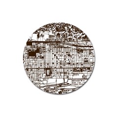 Antique Oriental Town Map  Magnet 3  (round) by ConteMonfrey