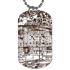 Antique Oriental Town Map  Dog Tag (one Side) by ConteMonfrey