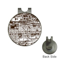 Antique Oriental Town Map  Hat Clips With Golf Markers by ConteMonfrey