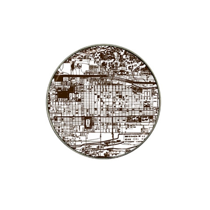 Antique Oriental Town Map  Hat Clip Ball Marker (10 pack)