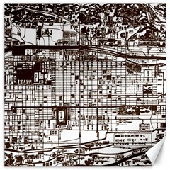 Antique Oriental Town Map  Canvas 12  X 12  by ConteMonfrey