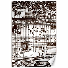 Antique Oriental Town Map  Canvas 12  X 18  by ConteMonfrey