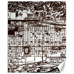 Antique Oriental Town Map  Canvas 16  X 20  by ConteMonfrey