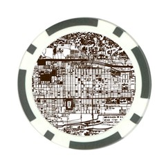 Antique Oriental Town Map  Poker Chip Card Guard by ConteMonfrey