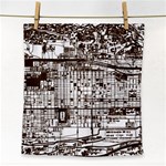 Antique Oriental Town Map  Face Towel Front