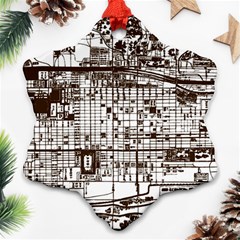 Antique Oriental Town Map  Ornament (snowflake) by ConteMonfrey