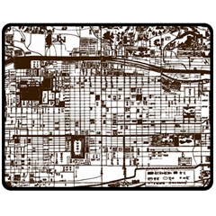 Antique Oriental Town Map  Fleece Blanket (medium) by ConteMonfrey