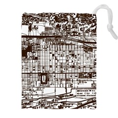 Antique Oriental Town Map  Drawstring Pouch (4xl) by ConteMonfrey