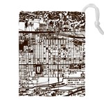 Antique Oriental Town Map  Drawstring Pouch (4XL) Front