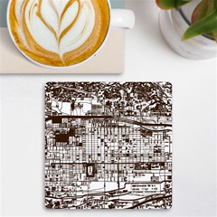 Antique Oriental Town Map  Uv Print Square Tile Coaster  by ConteMonfrey