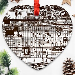 Antique Oriental Town Map  Ornament (heart) by ConteMonfrey