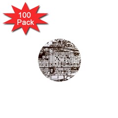 Antique Oriental Town Map  1  Mini Magnets (100 Pack)  by ConteMonfrey