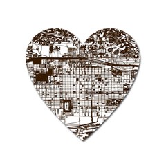 Antique Oriental Town Map  Heart Magnet by ConteMonfrey