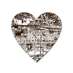 Antique Oriental Town Map  Heart Magnet Front