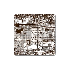 Antique Oriental Town Map  Square Magnet by ConteMonfrey