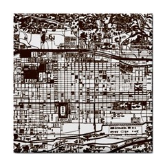 Antique Oriental Town Map  Tile Coaster by ConteMonfrey